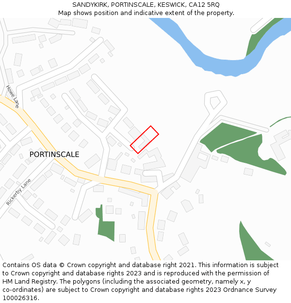 SANDYKIRK, PORTINSCALE, KESWICK, CA12 5RQ: Location map and indicative extent of plot