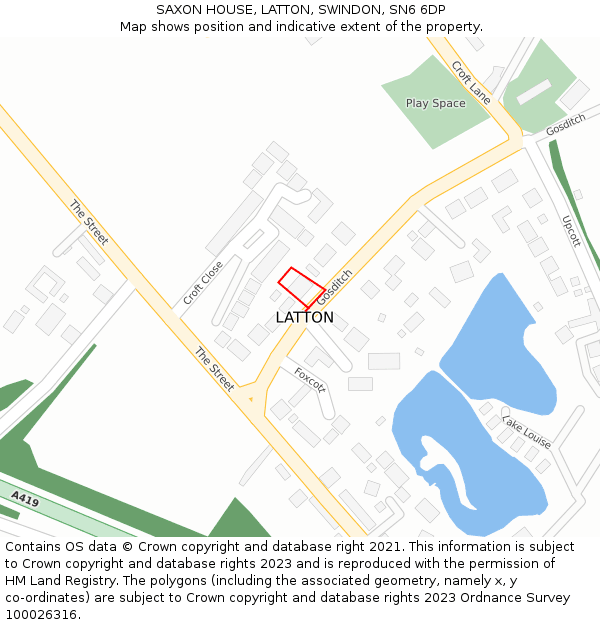 SAXON HOUSE, LATTON, SWINDON, SN6 6DP: Location map and indicative extent of plot