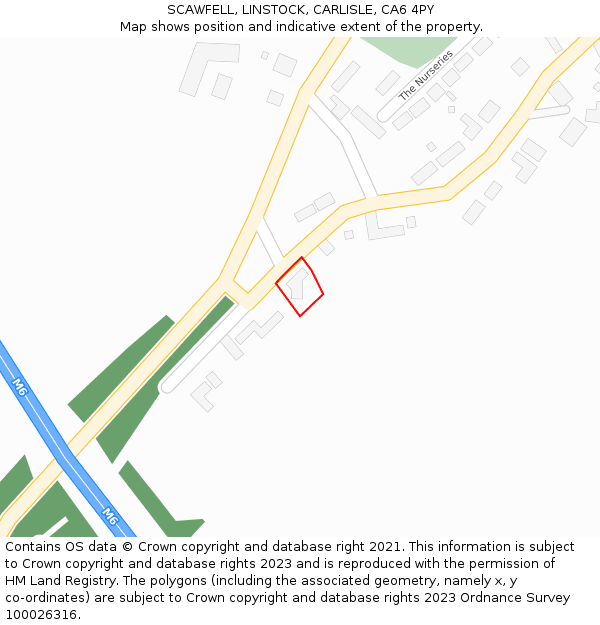 SCAWFELL, LINSTOCK, CARLISLE, CA6 4PY: Location map and indicative extent of plot