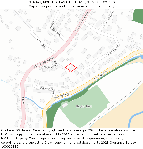 SEA AYR, MOUNT PLEASANT, LELANT, ST IVES, TR26 3ED: Location map and indicative extent of plot