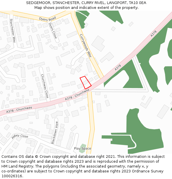 SEDGEMOOR, STANCHESTER, CURRY RIVEL, LANGPORT, TA10 0EA: Location map and indicative extent of plot