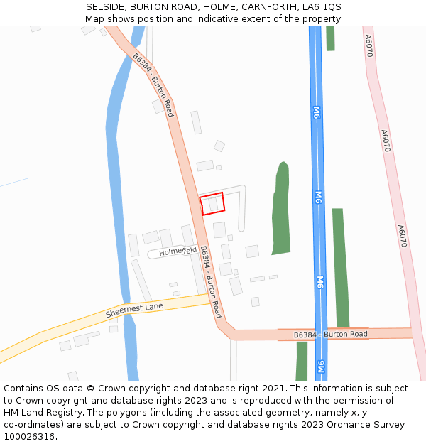 SELSIDE, BURTON ROAD, HOLME, CARNFORTH, LA6 1QS: Location map and indicative extent of plot