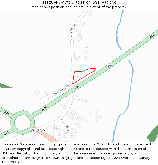 SETZUAN, WILTON, ROSS-ON-WYE, HR9 6AG: Location map and indicative extent of plot