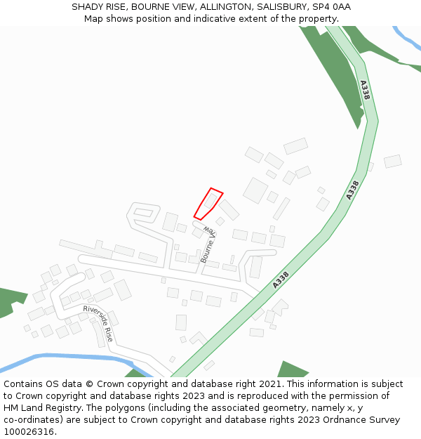 SHADY RISE, BOURNE VIEW, ALLINGTON, SALISBURY, SP4 0AA: Location map and indicative extent of plot