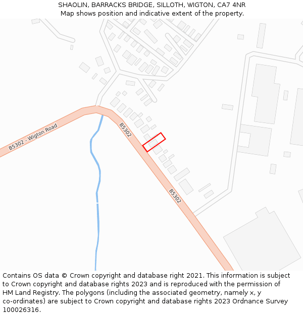 SHAOLIN, BARRACKS BRIDGE, SILLOTH, WIGTON, CA7 4NR: Location map and indicative extent of plot