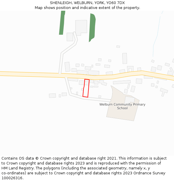 SHENLEIGH, WELBURN, YORK, YO60 7DX: Location map and indicative extent of plot