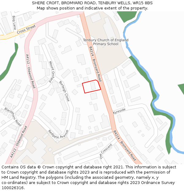 SHERE CROFT, BROMYARD ROAD, TENBURY WELLS, WR15 8BS: Location map and indicative extent of plot