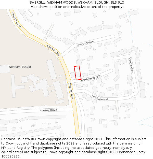 SHERGILL, WEXHAM WOODS, WEXHAM, SLOUGH, SL3 6LQ: Location map and indicative extent of plot