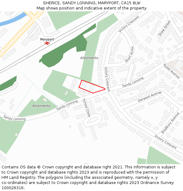 SHERICE, SANDY LONNING, MARYPORT, CA15 8LW: Location map and indicative extent of plot