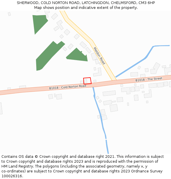 SHERWOOD, COLD NORTON ROAD, LATCHINGDON, CHELMSFORD, CM3 6HP: Location map and indicative extent of plot