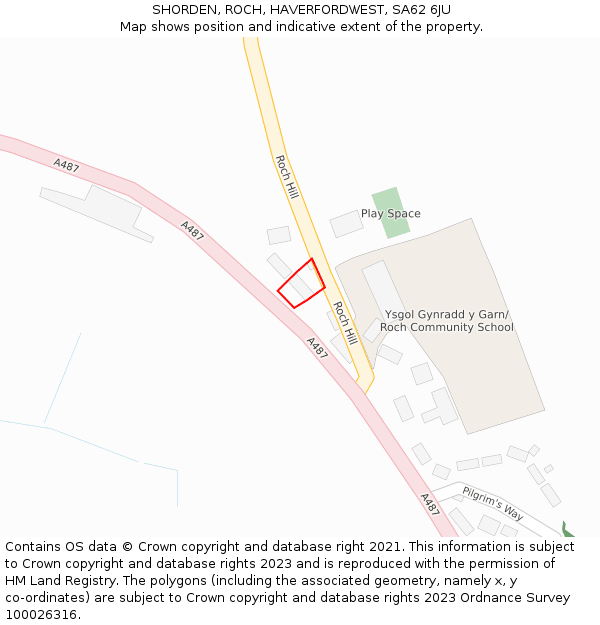 SHORDEN, ROCH, HAVERFORDWEST, SA62 6JU: Location map and indicative extent of plot