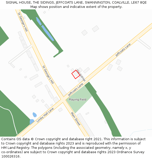 SIGNAL HOUSE, THE SIDINGS, JEFFCOATS LANE, SWANNINGTON, COALVILLE, LE67 8QE: Location map and indicative extent of plot