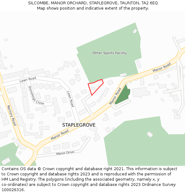 SILCOMBE, MANOR ORCHARD, STAPLEGROVE, TAUNTON, TA2 6EQ: Location map and indicative extent of plot