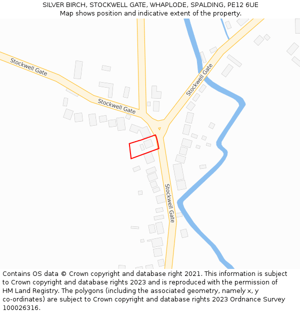 SILVER BIRCH, STOCKWELL GATE, WHAPLODE, SPALDING, PE12 6UE: Location map and indicative extent of plot