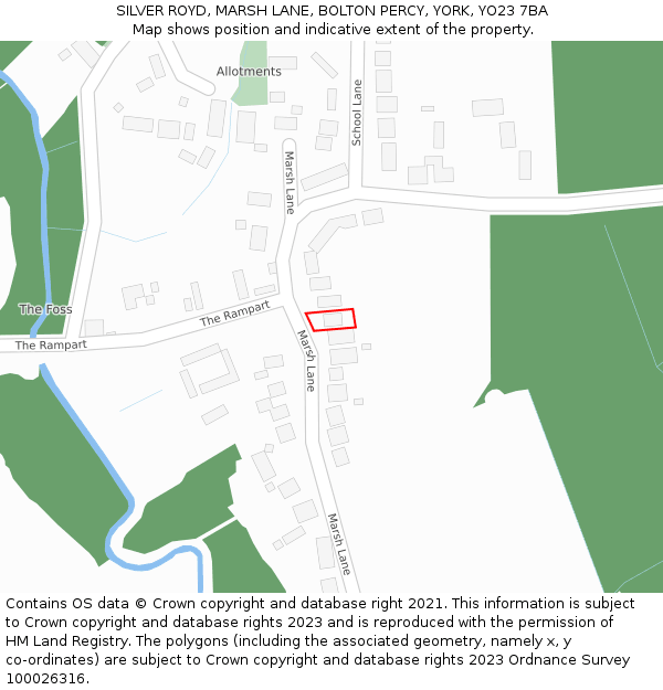 SILVER ROYD, MARSH LANE, BOLTON PERCY, YORK, YO23 7BA: Location map and indicative extent of plot