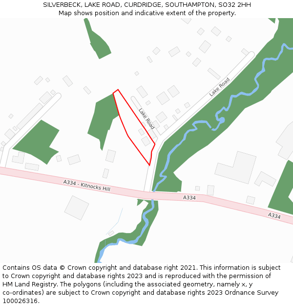 SILVERBECK, LAKE ROAD, CURDRIDGE, SOUTHAMPTON, SO32 2HH: Location map and indicative extent of plot