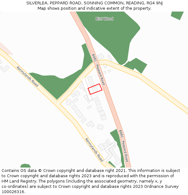 SILVERLEA, PEPPARD ROAD, SONNING COMMON, READING, RG4 9NJ: Location map and indicative extent of plot