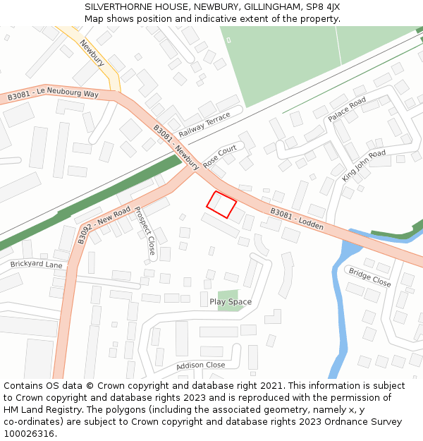 SILVERTHORNE HOUSE, NEWBURY, GILLINGHAM, SP8 4JX: Location map and indicative extent of plot