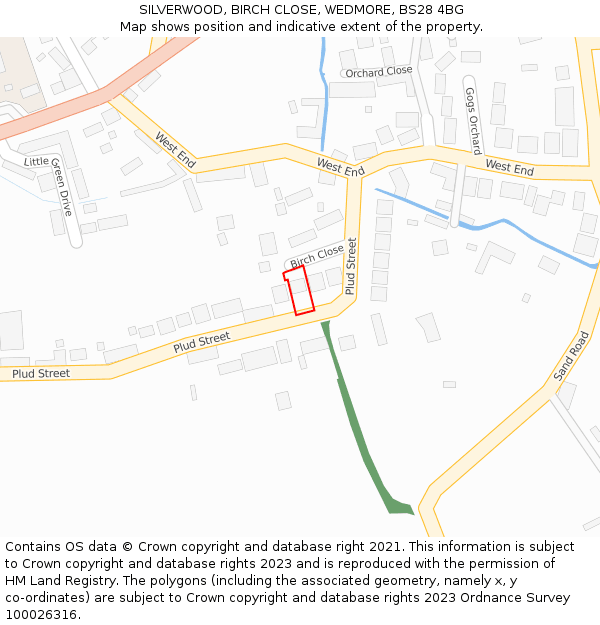 SILVERWOOD, BIRCH CLOSE, WEDMORE, BS28 4BG: Location map and indicative extent of plot