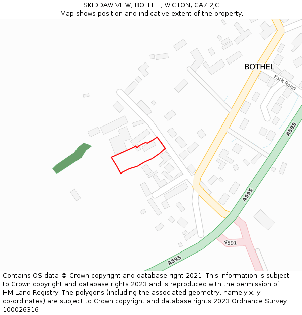 SKIDDAW VIEW, BOTHEL, WIGTON, CA7 2JG: Location map and indicative extent of plot