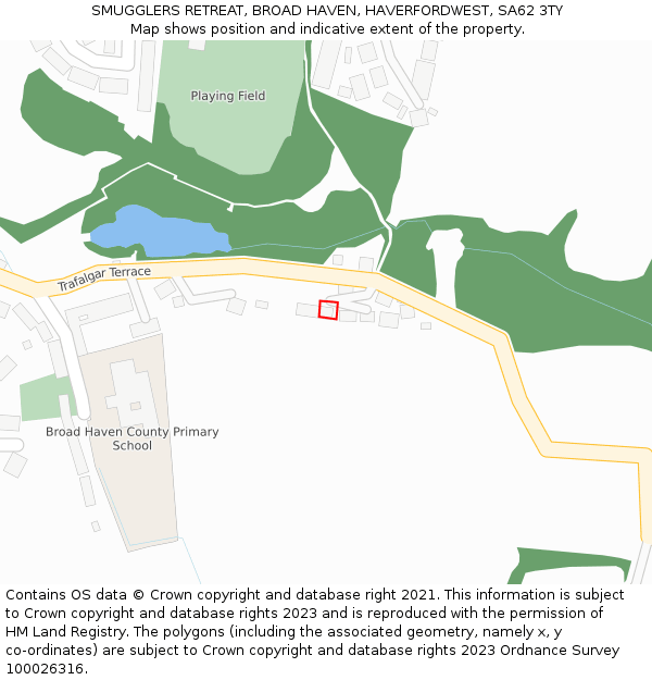 SMUGGLERS RETREAT, BROAD HAVEN, HAVERFORDWEST, SA62 3TY: Location map and indicative extent of plot