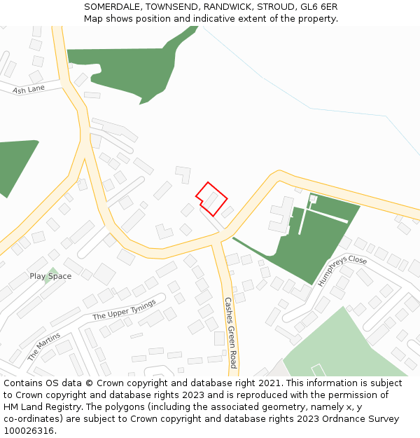 SOMERDALE, TOWNSEND, RANDWICK, STROUD, GL6 6ER: Location map and indicative extent of plot