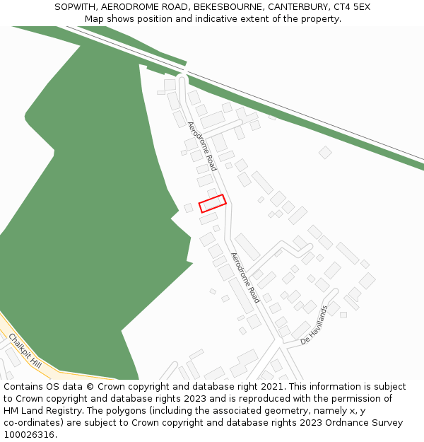 SOPWITH, AERODROME ROAD, BEKESBOURNE, CANTERBURY, CT4 5EX: Location map and indicative extent of plot