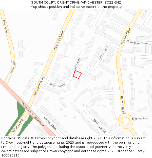 SOUTH COURT, ORIENT DRIVE, WINCHESTER, SO22 6NZ: Location map and indicative extent of plot