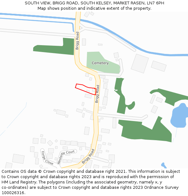 SOUTH VIEW, BRIGG ROAD, SOUTH KELSEY, MARKET RASEN, LN7 6PH: Location map and indicative extent of plot