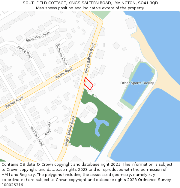 SOUTHFIELD COTTAGE, KINGS SALTERN ROAD, LYMINGTON, SO41 3QD: Location map and indicative extent of plot