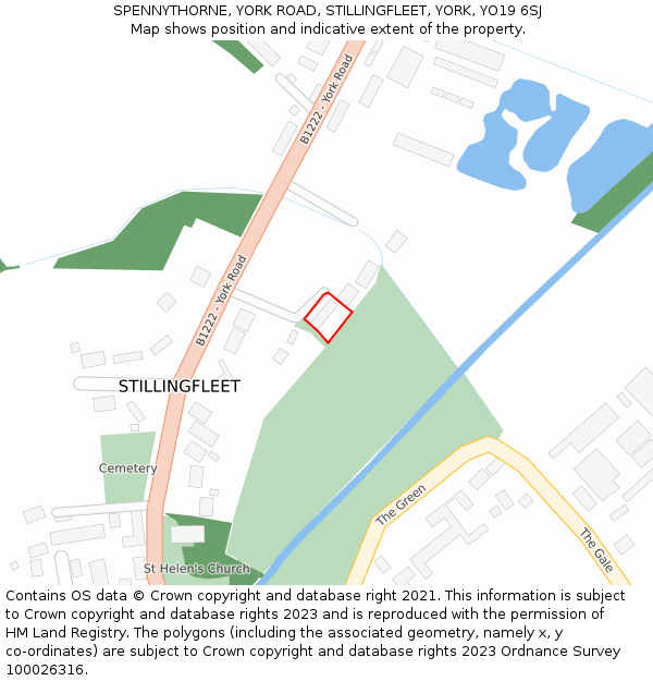 SPENNYTHORNE, YORK ROAD, STILLINGFLEET, YORK, YO19 6SJ: Location map and indicative extent of plot