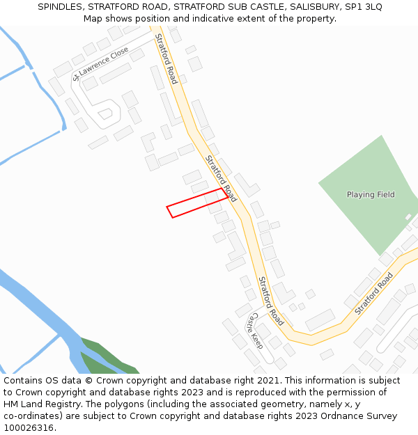 SPINDLES, STRATFORD ROAD, STRATFORD SUB CASTLE, SALISBURY, SP1 3LQ: Location map and indicative extent of plot