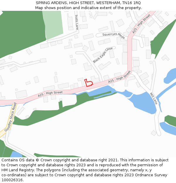 SPRING ARDENS, HIGH STREET, WESTERHAM, TN16 1RQ: Location map and indicative extent of plot