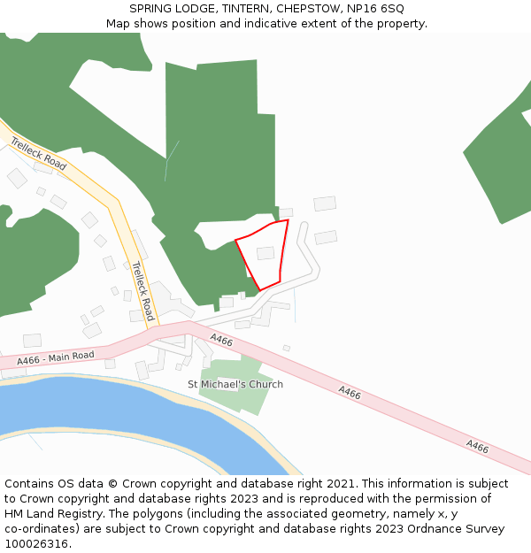 SPRING LODGE, TINTERN, CHEPSTOW, NP16 6SQ: Location map and indicative extent of plot