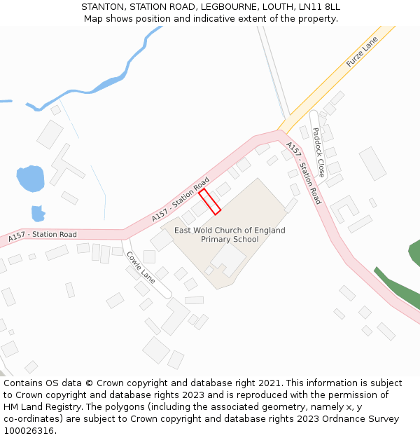 STANTON, STATION ROAD, LEGBOURNE, LOUTH, LN11 8LL: Location map and indicative extent of plot