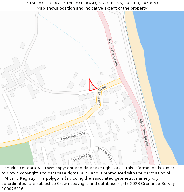 STAPLAKE LODGE, STAPLAKE ROAD, STARCROSS, EXETER, EX6 8PQ: Location map and indicative extent of plot