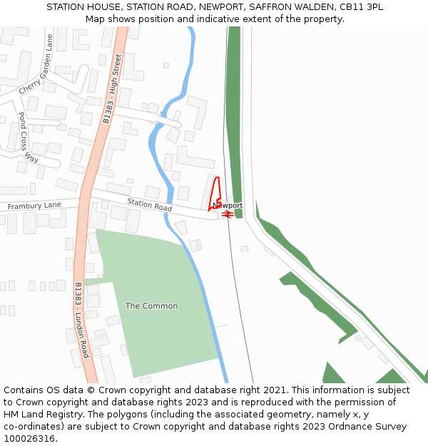 STATION HOUSE, STATION ROAD, NEWPORT, SAFFRON WALDEN, CB11 3PL: Location map and indicative extent of plot