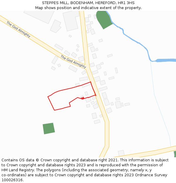 STEPPES MILL, BODENHAM, HEREFORD, HR1 3HS: Location map and indicative extent of plot