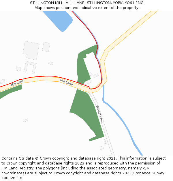 STILLINGTON MILL, MILL LANE, STILLINGTON, YORK, YO61 1NG: Location map and indicative extent of plot