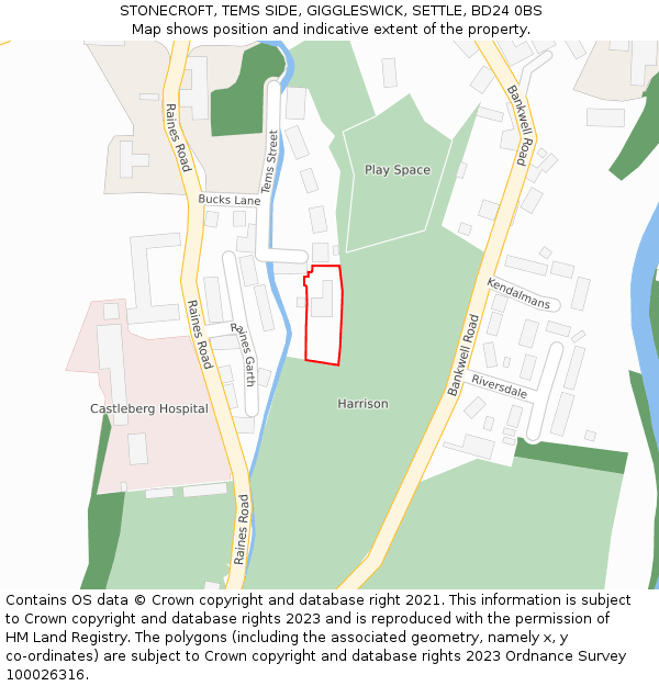 STONECROFT, TEMS SIDE, GIGGLESWICK, SETTLE, BD24 0BS: Location map and indicative extent of plot