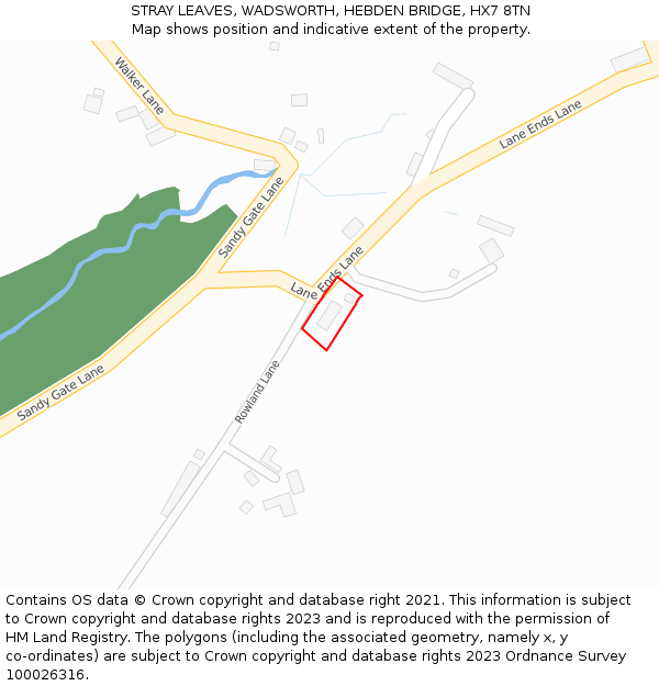 STRAY LEAVES, WADSWORTH, HEBDEN BRIDGE, HX7 8TN: Location map and indicative extent of plot
