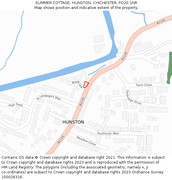 SUMMER COTTAGE, HUNSTON, CHICHESTER, PO20 1NR: Location map and indicative extent of plot