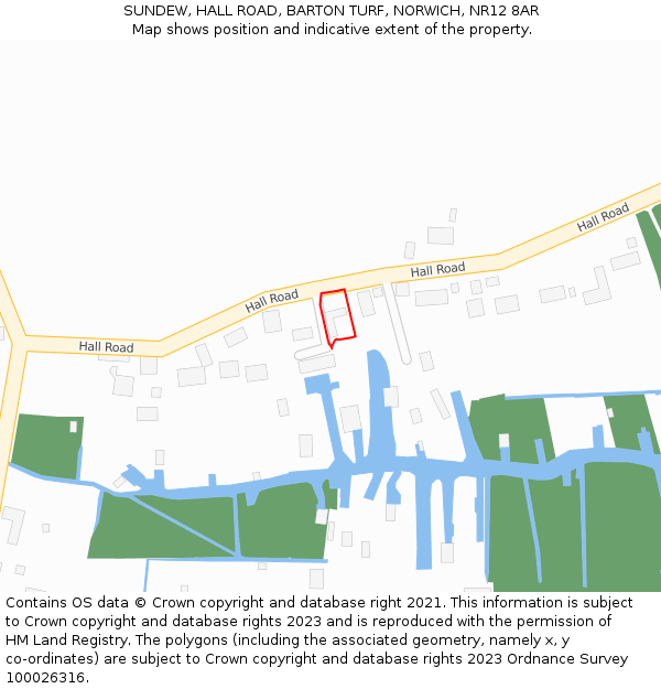 SUNDEW, HALL ROAD, BARTON TURF, NORWICH, NR12 8AR: Location map and indicative extent of plot