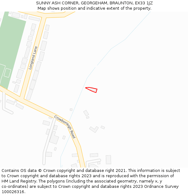 SUNNY ASH CORNER, GEORGEHAM, BRAUNTON, EX33 1JZ: Location map and indicative extent of plot