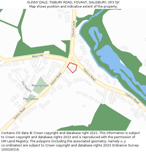 SUNNY DALE, TISBURY ROAD, FOVANT, SALISBURY, SP3 5JY: Location map and indicative extent of plot