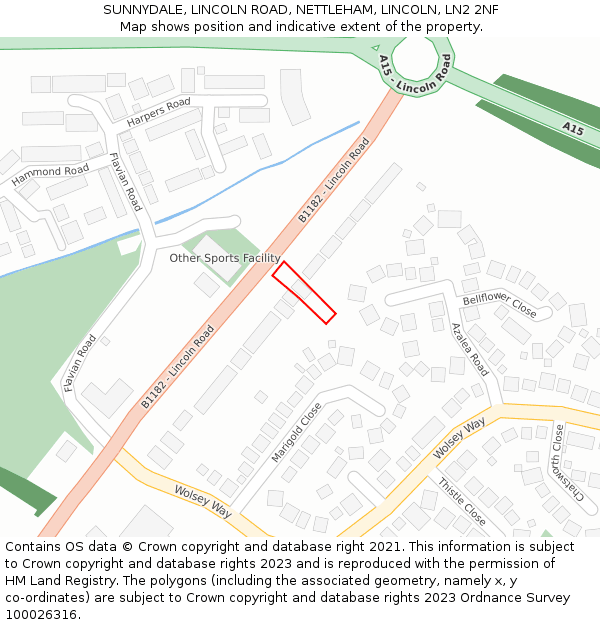 SUNNYDALE, LINCOLN ROAD, NETTLEHAM, LINCOLN, LN2 2NF: Location map and indicative extent of plot