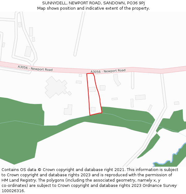 SUNNYDELL, NEWPORT ROAD, SANDOWN, PO36 9PJ: Location map and indicative extent of plot