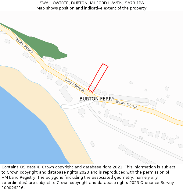 SWALLOWTREE, BURTON, MILFORD HAVEN, SA73 1PA: Location map and indicative extent of plot