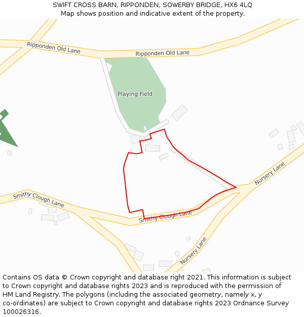 SWIFT CROSS BARN, RIPPONDEN, SOWERBY BRIDGE, HX6 4LQ: Location map and indicative extent of plot