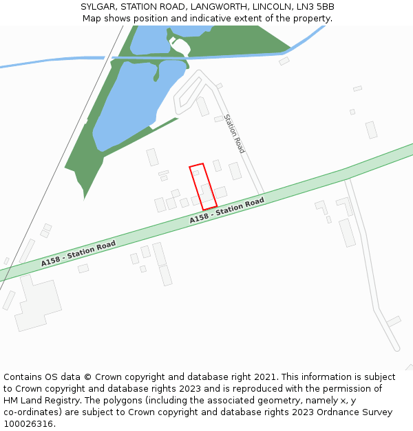 SYLGAR, STATION ROAD, LANGWORTH, LINCOLN, LN3 5BB: Location map and indicative extent of plot